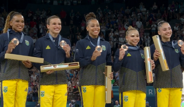 Brasil leva bronze inédito por equipes da ginástica nas Olimpíadas de Paris 2024