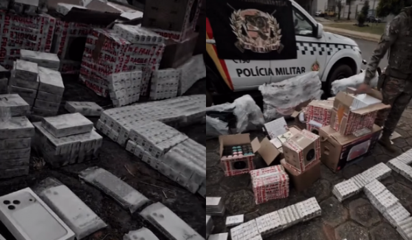 Carga com mais de 150 Iphones e canetas emagrecedoras é apreendida pela PM na divisa entre DF e GO
