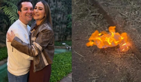 Esposa de Regis Danese queima boneco Labubu após incêndio; 