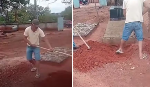 Família precisa abrir sepultura após relatar falta de coveiro em distrito de Goiás
