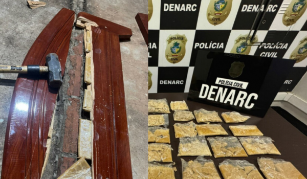 Polícia Civil prende trio com 10 kg de cocaína escondidos em cabeceira de cama