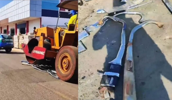 Polícia Militar destrói escapamentos adulterados apreendidos em fiscalizações em Pontalina