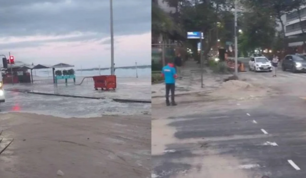 Ressaca avança no Rio após alerta da Marinha: ruas bloqueadas e ciclovia interditada