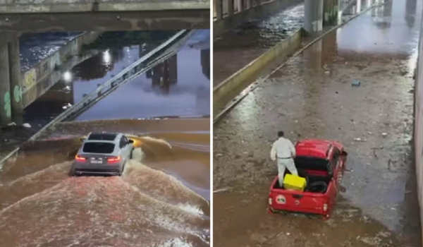 Marginal Botafogo tem trechos bloqueados após fortes chuvas desta terça-feira; em Goiânia