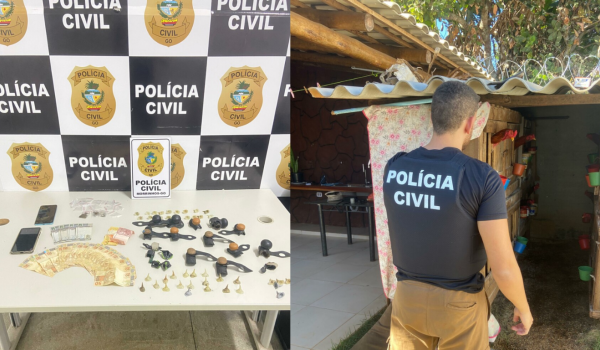 Polícia Civil cumpre mandado em Morrinhos, apreende drogas e resgata 17 galos vítimas de maus-tratos