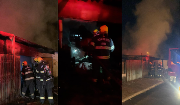 Incêndio atinge imóvel com moradores na Vila Santa Cruz, em Rio Verde