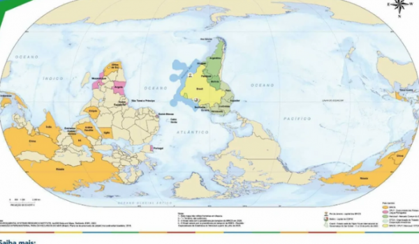 Brasil no centro do mundo: IBGE lança novo mapa-múndi invertido