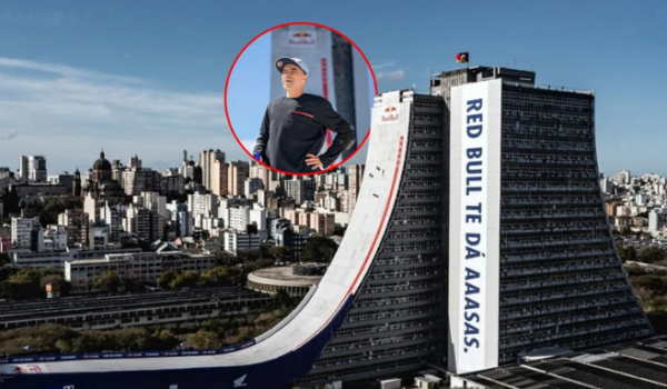 Skatista brasileiro quebra recorde mundial em megarrampa de prédio em Porto Alegre