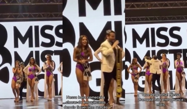 Miss Goiás vira meme na internet após confusão de apresentador na entrega da faixa Campeã