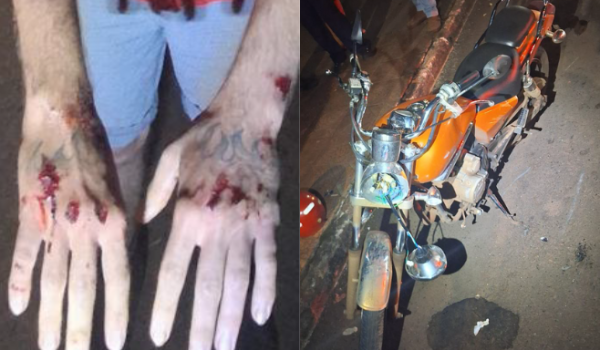 Motorista embriagado foge de acidente após ferir motociclista em colisão no Residencial Veneza
