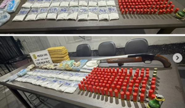 Polícia encontra armas, munições e até granada em ponto de tráfico no Bairro Maranata, em Rio Verde