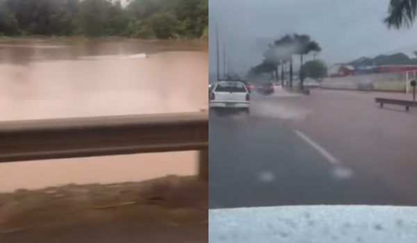 Chuvas em Goiânia alaga trecho da GO-070; Motoristas também redobram os cuidados em Trindade