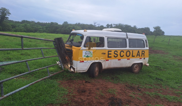 Dois alunos ficam feridos em acidente com van escolar na zona rural de Rio Verde