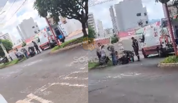 Motociclista sofre acidente na Avenida Universitária em Rio Verde 