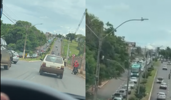 Grande congestionamento no túnel de acesso ao Residencial Gameleira, em Rio Verde-GO