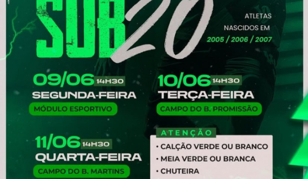 Esporte Clube Rio Verde divulga peneira para a categoria sub-20