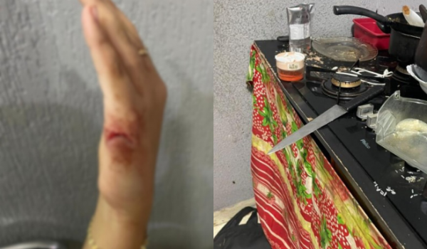 Polícia Militar prende homem que atacou companheira com caco de vidro no Bairro Popular