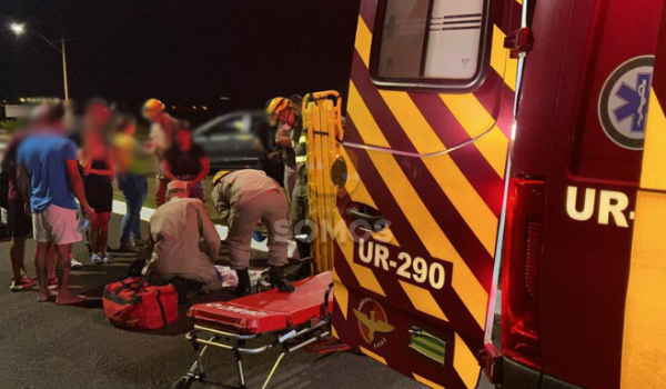Criança é atropelada ao atravessar avenida Santos Dumont e é levada ao hospital