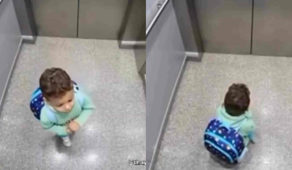 Menino ora dentro de elevador travado e porta se abre segundos depois; vídeo emociona a internet