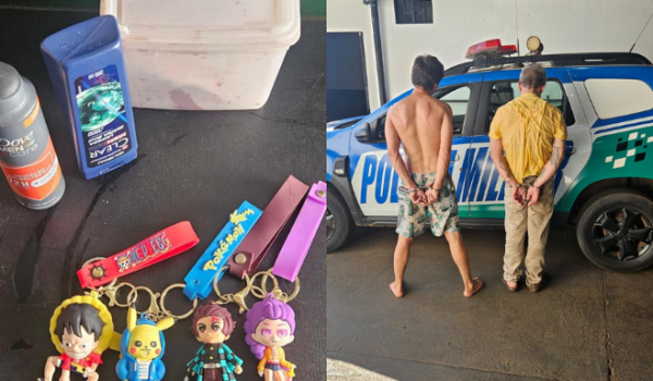 PM localiza suspeitos de furtos em supermercados e dupla acaba brigando dentro de viatura em Rio Verde