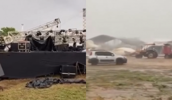 Temporal destrói estrutura de show de Zezé Di Camargo; Goiás continua com alerta de tempestade