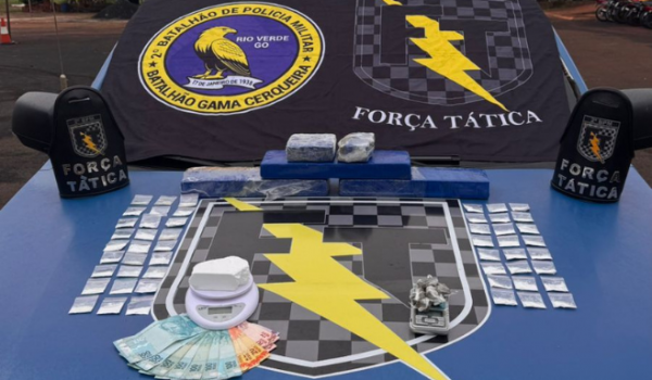 PM apreende mais de 3 kg de drogas e prende suspeito por tráfico em Quirinópolis