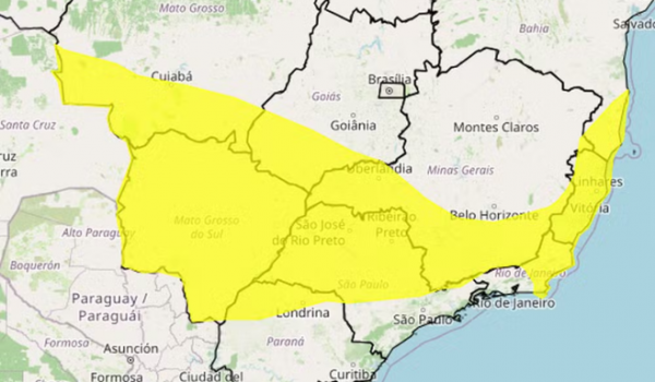 Inmet alerta para perigo potencial para vendaval em Goiás entre esta quinta (06) e sábado (8)