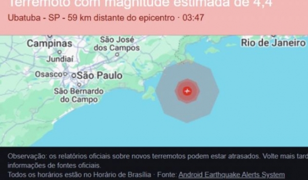 Moradores de SP e RJ recebem alerta de terremoto; Defesa Civil nega notificação