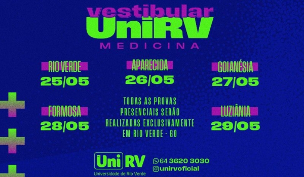 UniRV inicia hoje provas presenciais do Vestibular de Medicina 2026/2 em Rio Verde