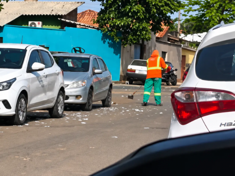Eleitor denuncia baderna com santinhos espalhados em frente a colégio eleitoral