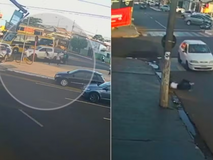 Estudante é atropelada ao atravessar faixa de pedestres em frente à escola na Avenida João Belo, em Rio Verde