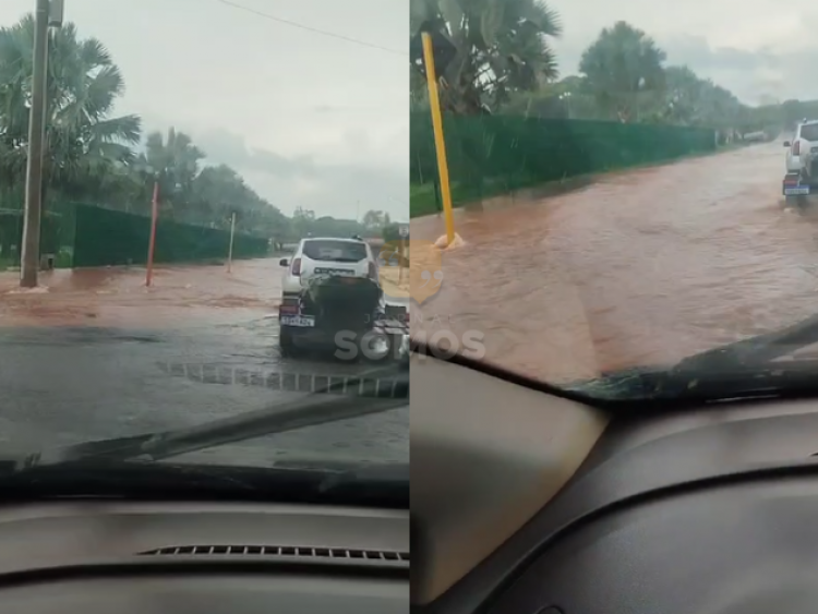 Chuva forte em Rio Verde deixa ruas alagadas nesta quinta-feira (21)