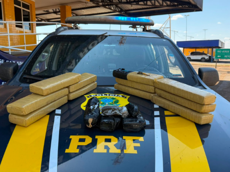 PRF apreende mais de 12kg de drogas escondidas em carro na BR-060