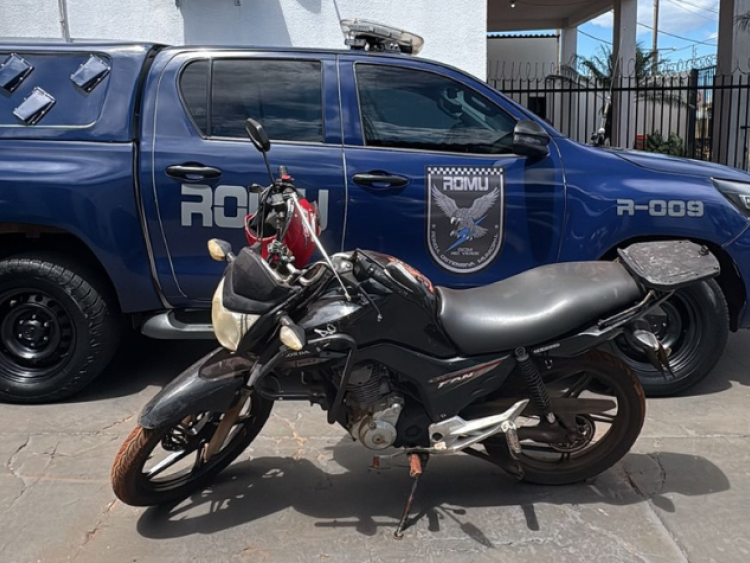 ROMU recupera moto furtada e localiza suspeito que confessou dois crimes em Rio Verde