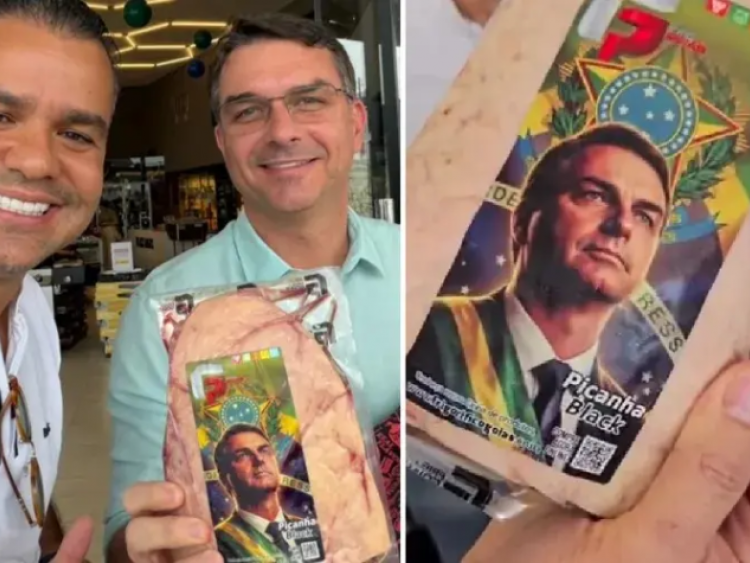 Flávio Bolsonaro visita Frigorífico Goiás para conferir picanha criada em sua homenagem