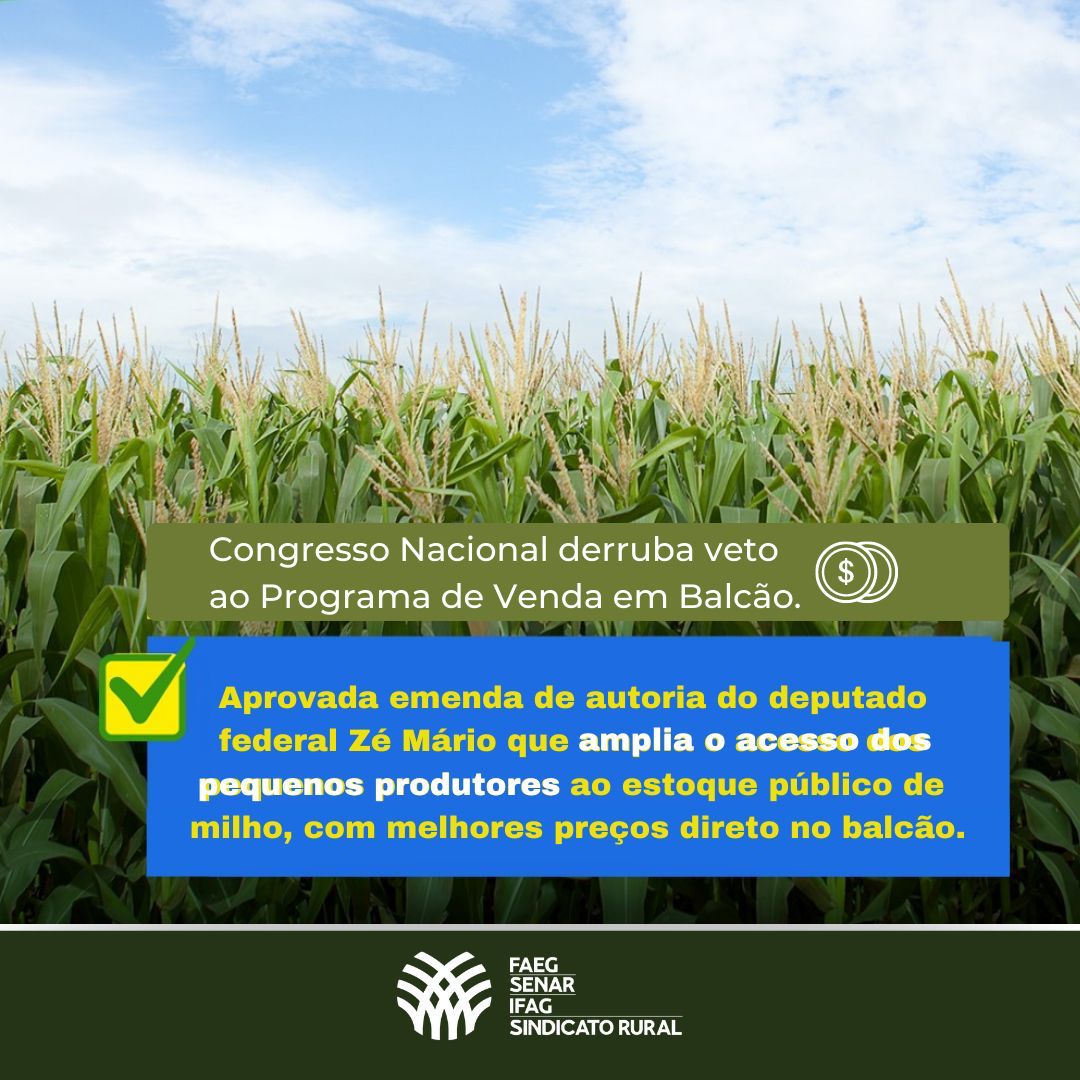 Congresso Nacional aprova emenda de Zé Mário e derruba veto ao Programa de Venda em Balcão