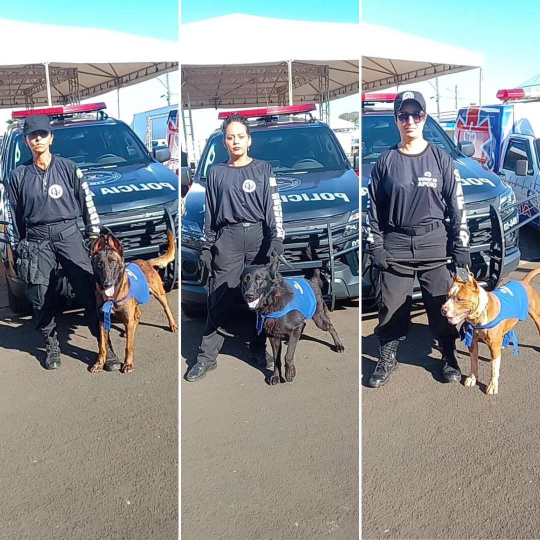 Cães farejadores fazem parte do time de segurança da Expo Rio Verde