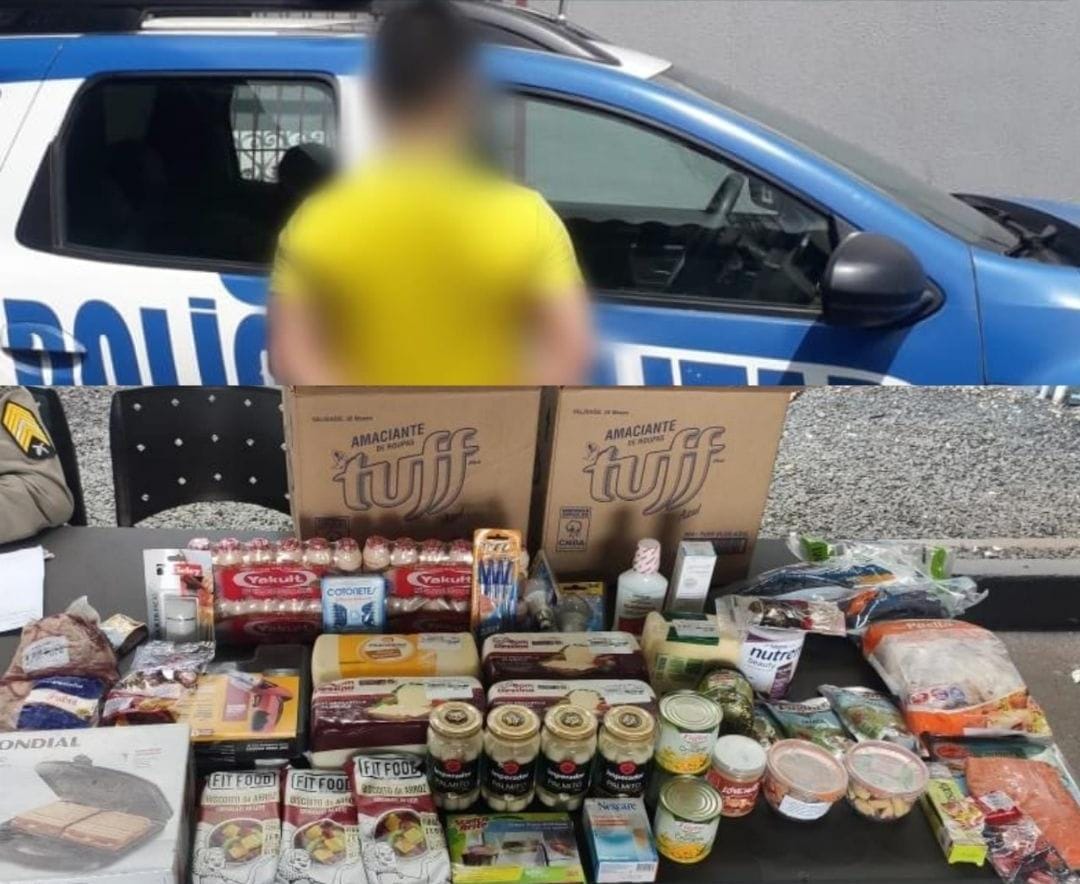 Homem é preso furtando mais de mil reais em produtos em hipermercado de Rio Verde.