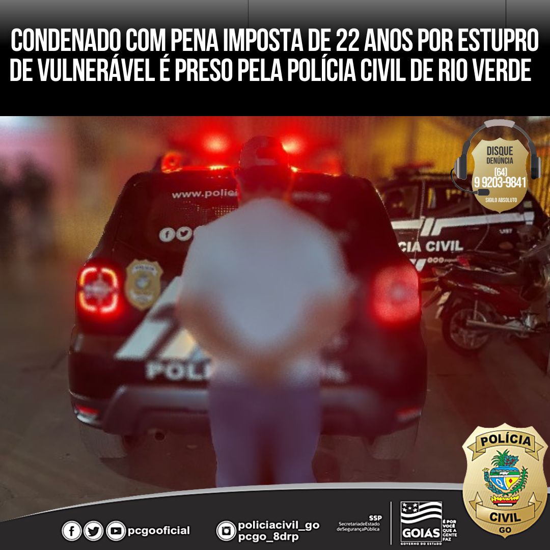Condenado por estupro é localizado em Rio Verde