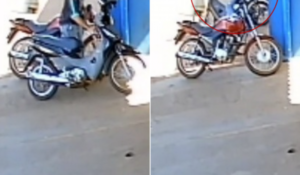 Câmeras registram furto de moto no Bairro Maranata em Rio Verde